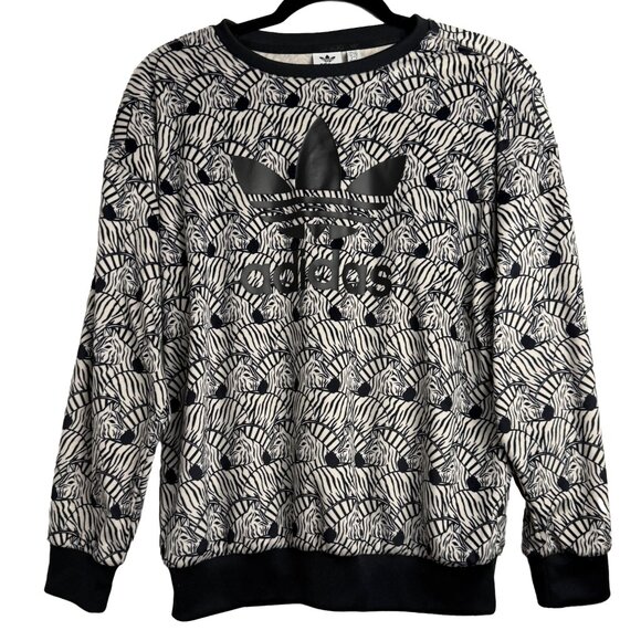 adidas | Shirts & Tops | Adidas Zebra Print Velour Soft